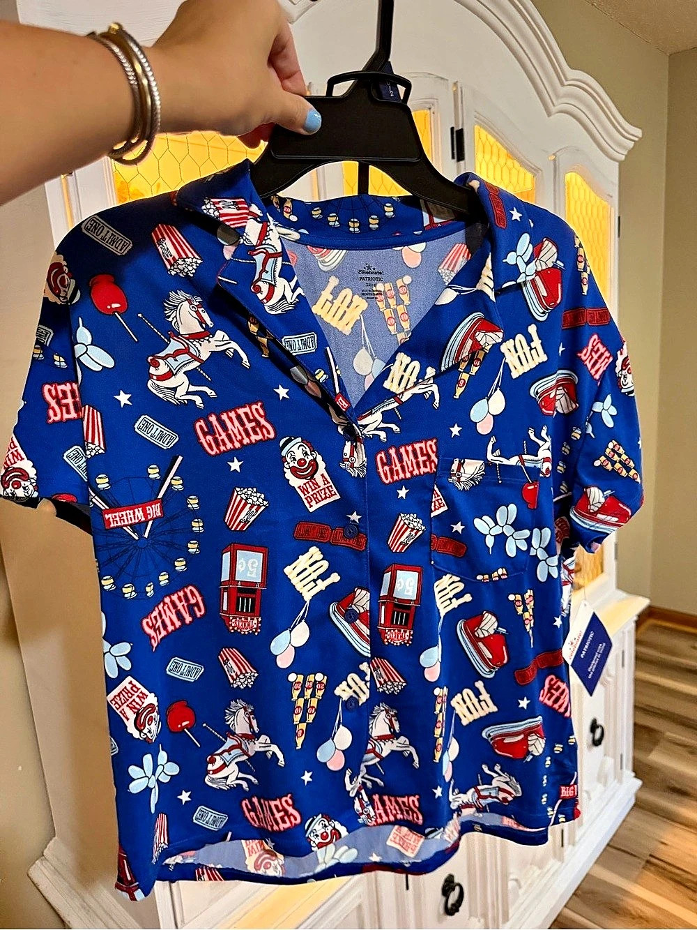 Celebrate! Patriotic Print Short Sleeve Set Size XS Like New